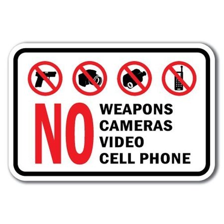 SIGNMISSION Safety Sign, 12 in Height, Aluminum, Security No Weapons A-1218 Security  - No Weapons
